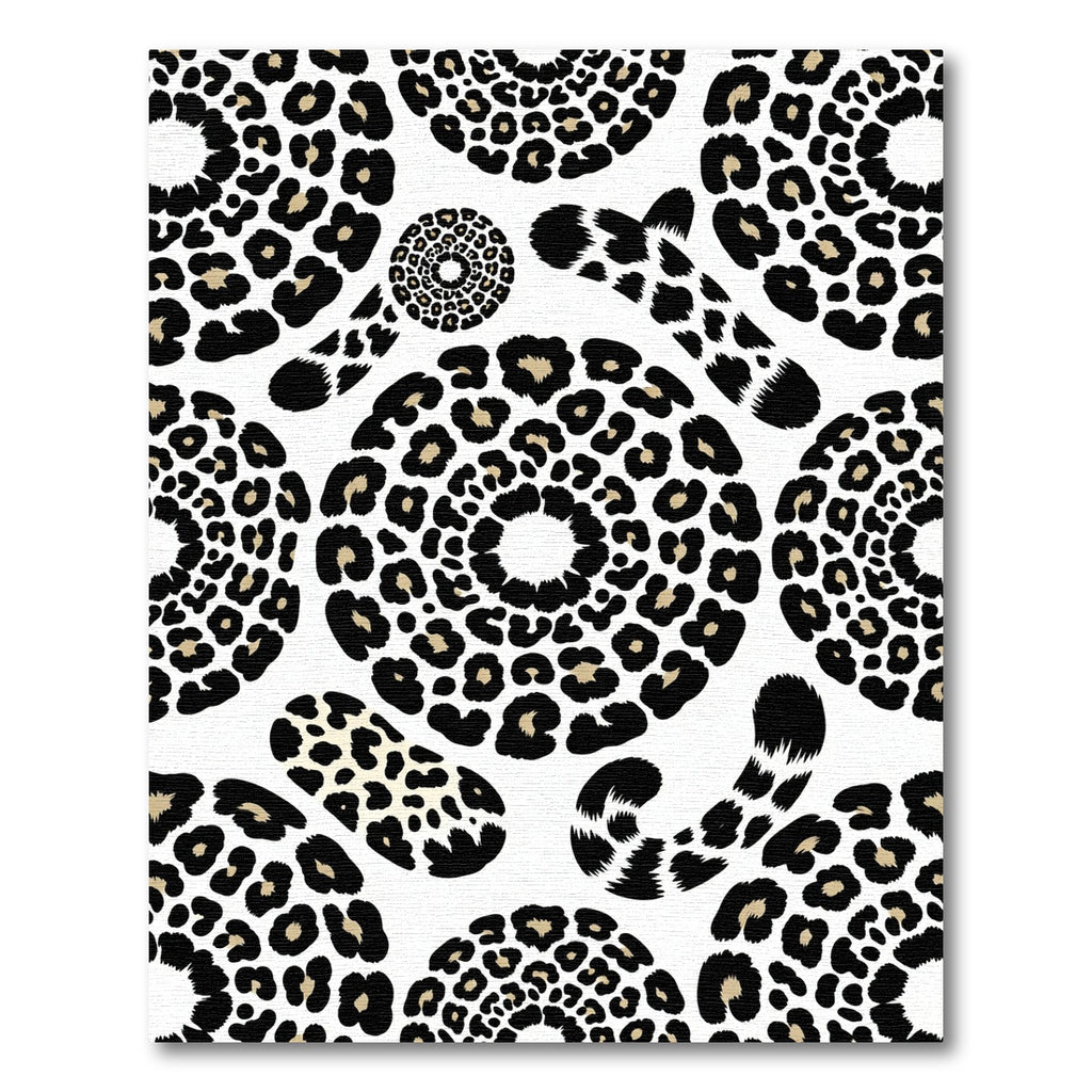Black Gold Leopard Spot Circles Rug