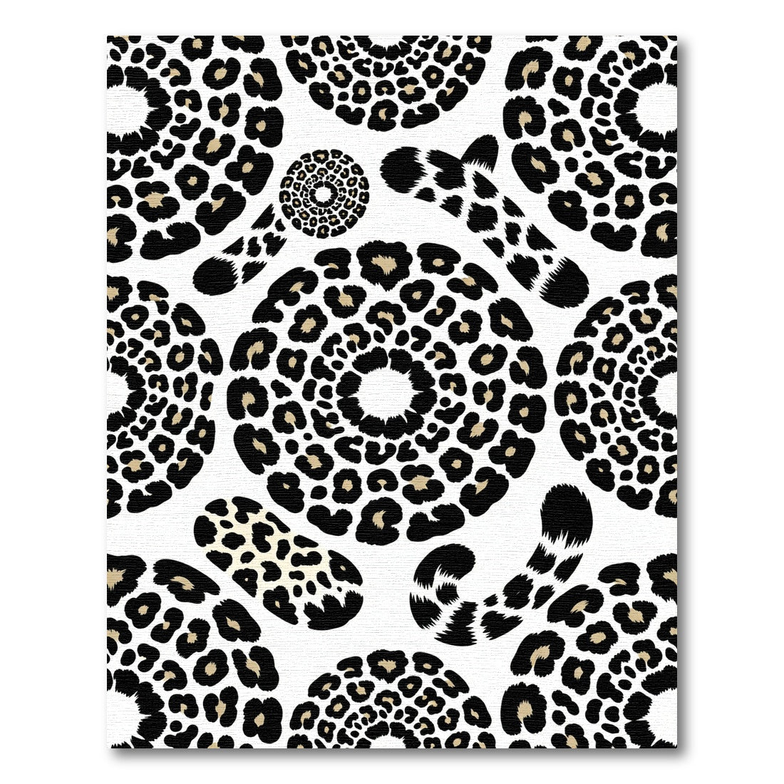 Black Gold Leopard Spot Circles Rug