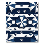 Navy Striped Umbrella and Paw Rug