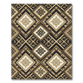 Earthy Geometric Diamond Medallion Rug