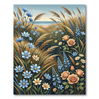 Coastal Meadow with Roses Rug