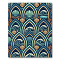Art Deco Coastal Seashell Ocean Wave Rug
