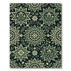 Sage Green Botanical Starburst Medallion Rug