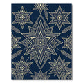 Midnight Blue Celestial Gold Starry Geometric Rug