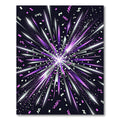Vibrant Purple Silver Radiant Starburst Rug