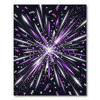 Vibrant Purple Silver Radiant Starburst Rug