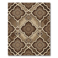 Elegant Bronze Filigree Ornate Damask Rug