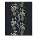 Grayscale Paw Prints Smoke Trails Rug