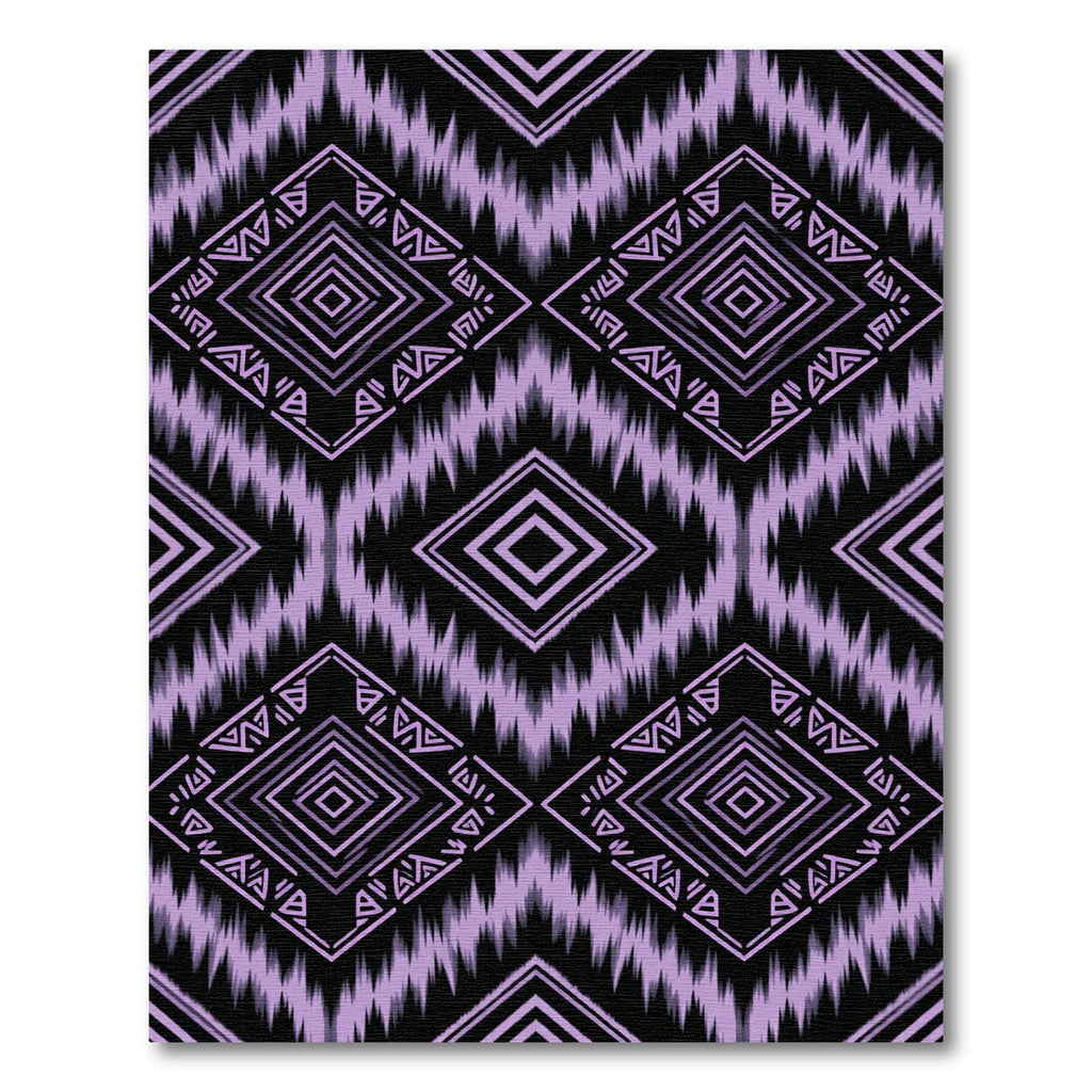 Purple Geometric Tribal Diamond Ikat Rug