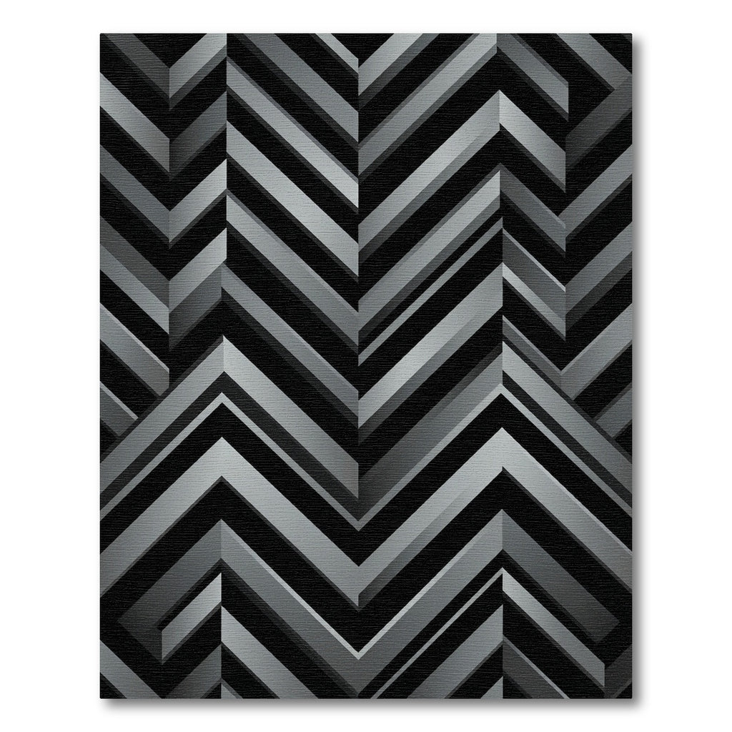 Modern Charcoal Geometric Chevron Angle Rug