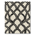 Abstract Black and Cream Intertwined Curve Rug