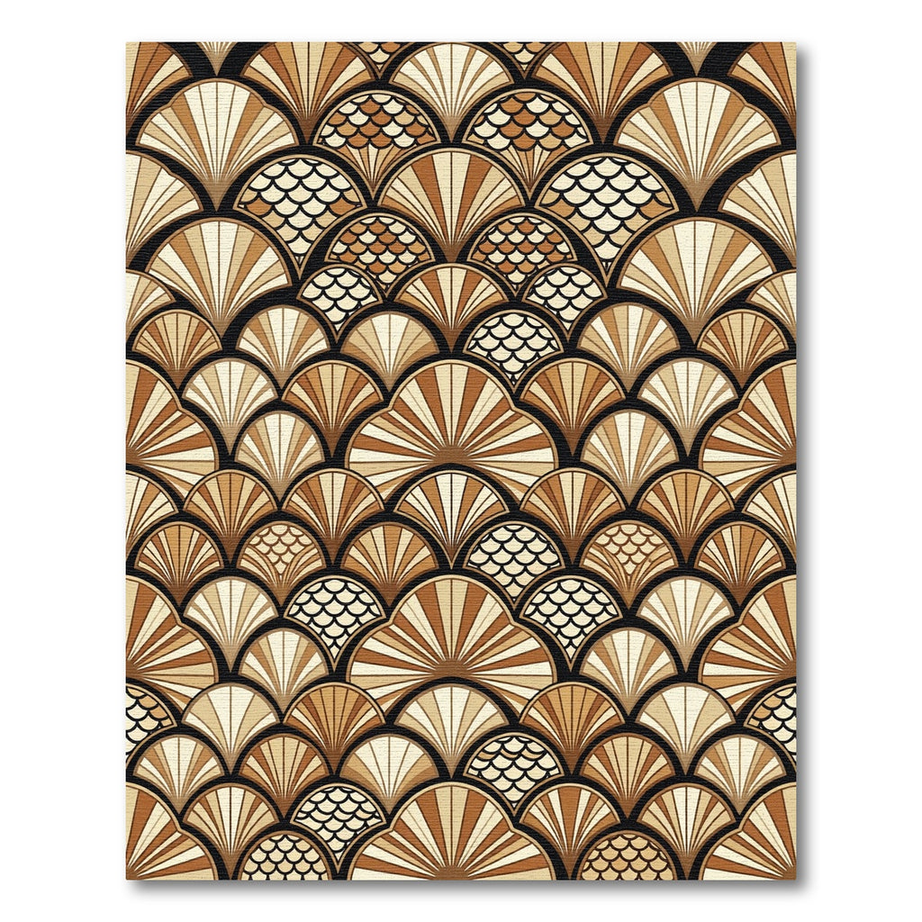 Art Deco Fan Scallop Brown Rug