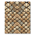 Art Deco Fan Scallop Brown Rug