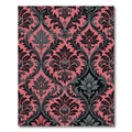 Dark Coral Damask Victorian Scroll Rug