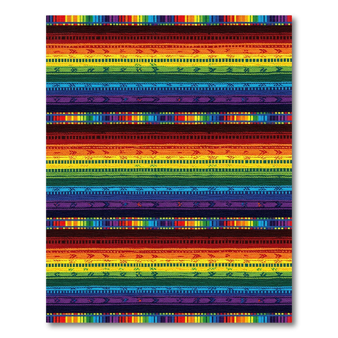 Vibrant Rainbow Geometric Stripe Rug