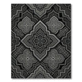 Ornate Black and Silver Geometric Arabesque Rug