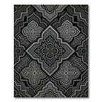 Ornate Black and Silver Geometric Arabesque Rug