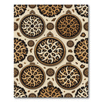 Leopard Medallion Round Ornate Rug
