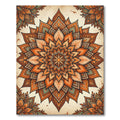 Ornate Terracotta Amber Floral Mandala Rug