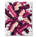 Abstract Magenta and Blush Swirl Rug