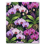 Vibrant Purple Orchid Tropical Floral Rug