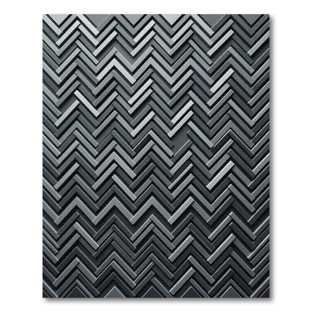 Monochromatic Gray Herringbone Chevron Rug