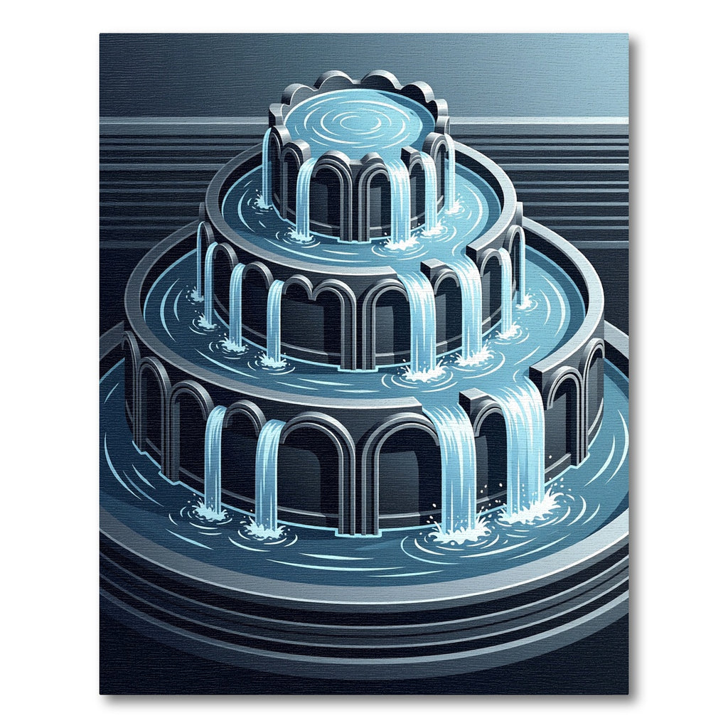 Tiered Arch Waterfall Blue Rug