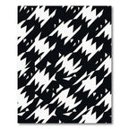 Black White Jagged Houndstooth Rug