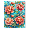 Coral Bloom Garden Watercolor Rug