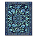 Azure Floral Ornamental Botanical Medallion Rug