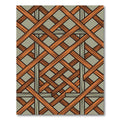 Rustic Terracotta Intersecting Wood Lattice Rug