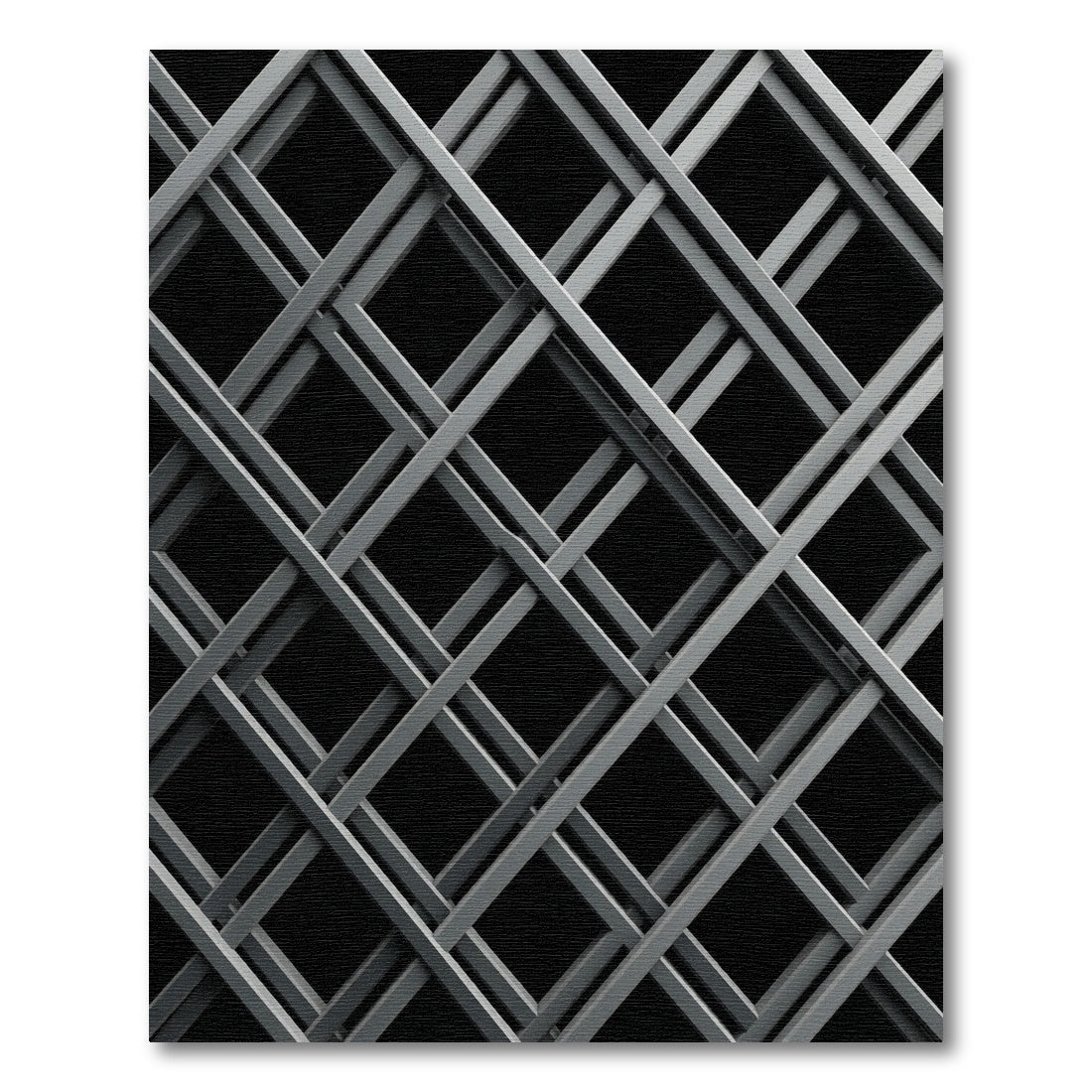 Monochromatic Industrial Geometric Interlinked Grid Rug