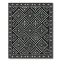 Monochrome Geometric Tribal Diamond Charcoal Rug