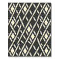 Dark Gray Cream Lattice Diamond Rug