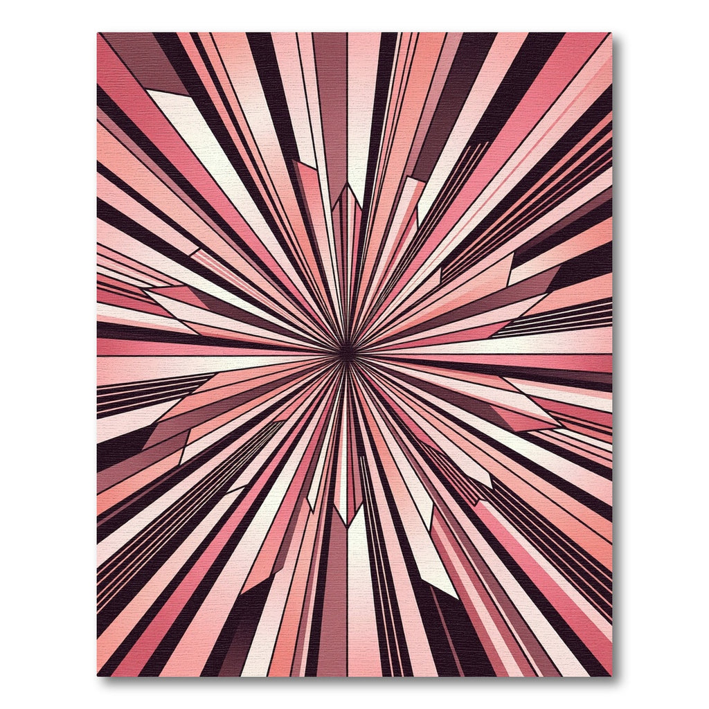 Coral Sunburst Geometric Radiance Rug