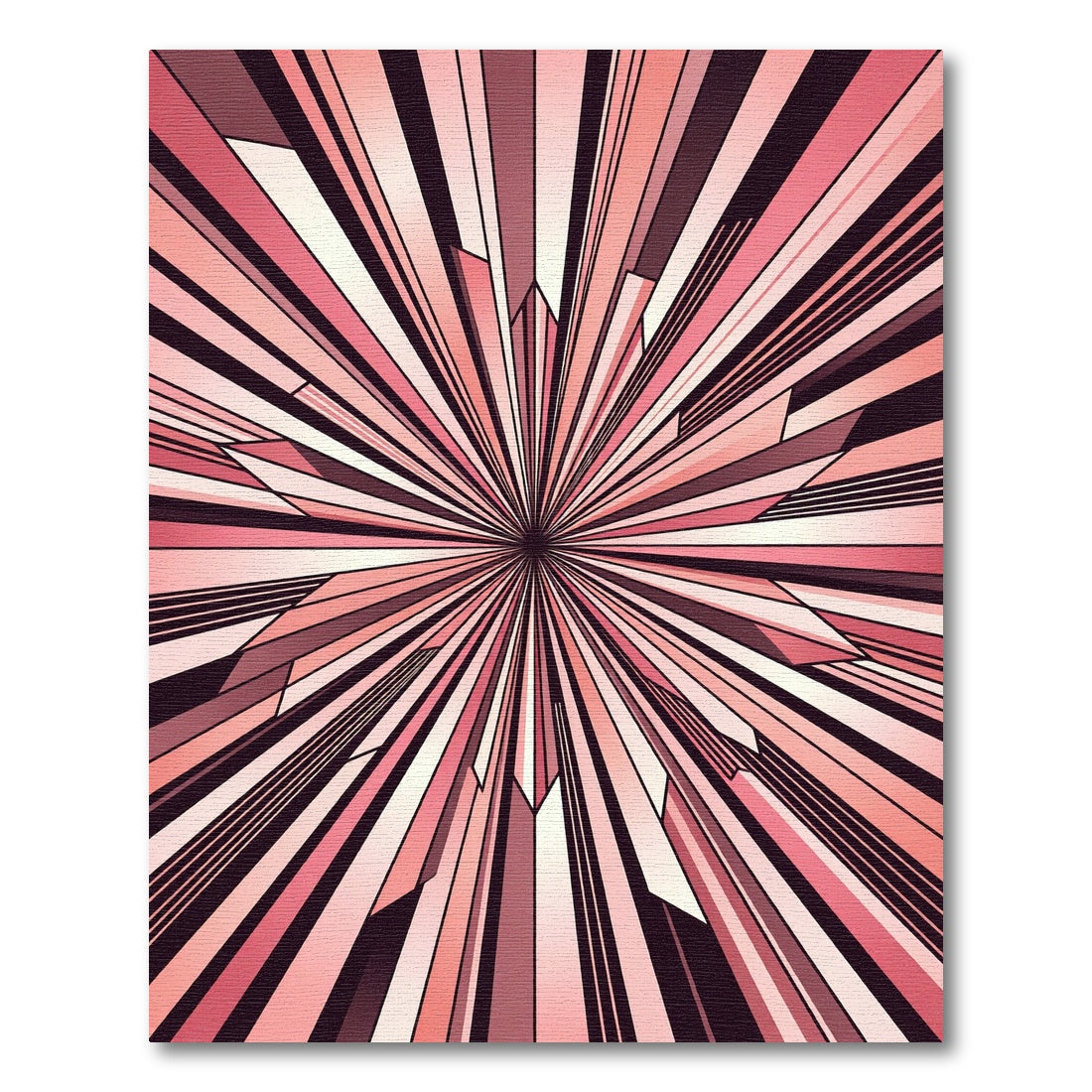 Coral Sunburst Geometric Radiance Rug