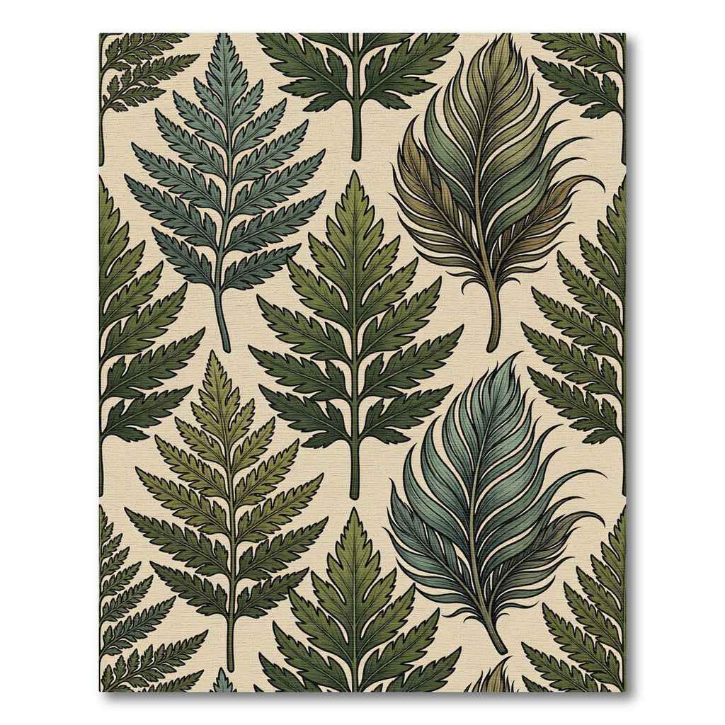 Emerald Green Tropical Leaf Arrangement Rug