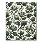 Verdant Green Floral Vine Arrangement Rug