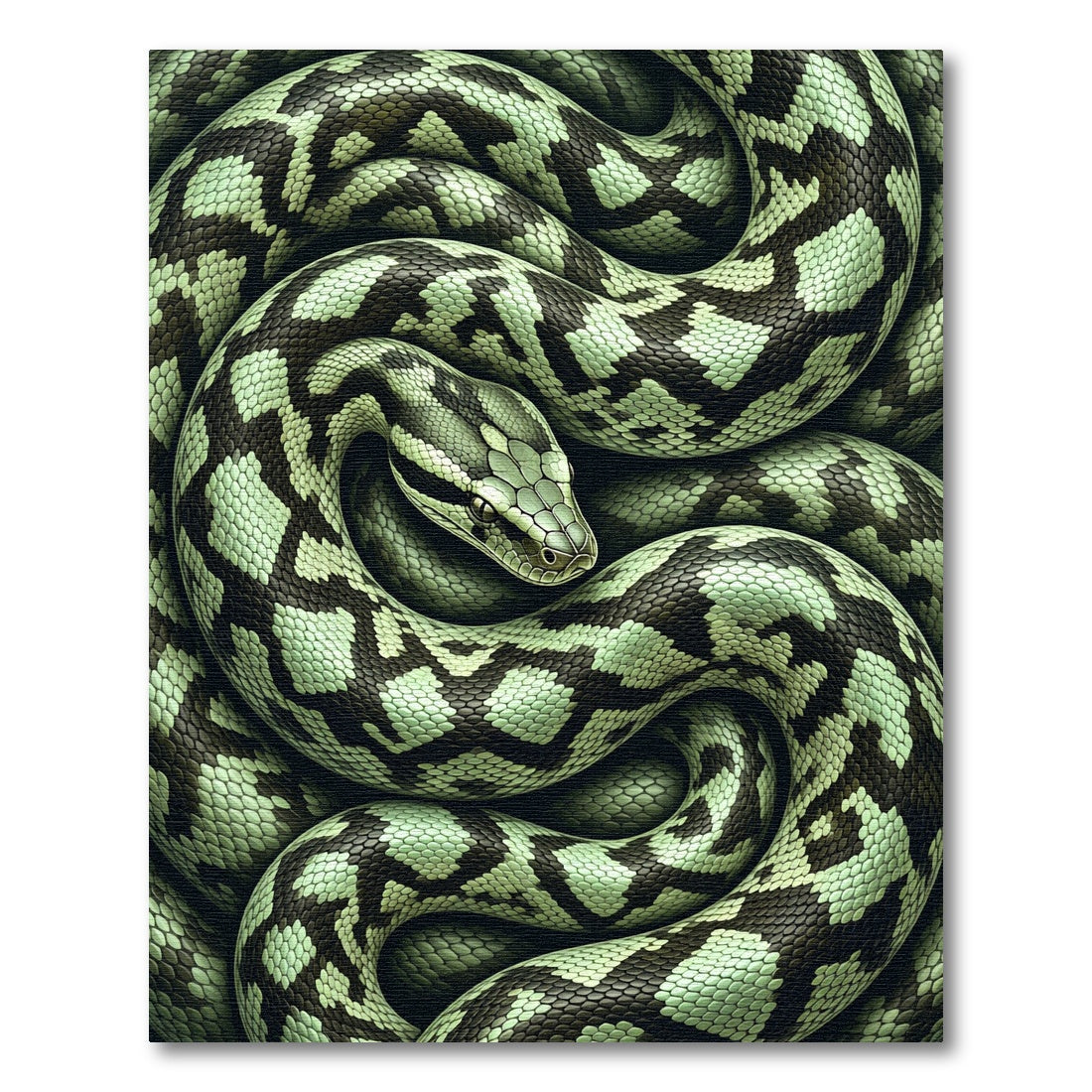 Serpentine Emerald Scale Coil Rug