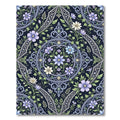 Elegant Floral Damask Navy Blue Medallion Rug