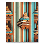 Ancient Ziggurat Terracotta Striped Earth Tone Rug