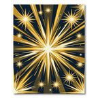 Golden Starburst Radiance Midnight Rug