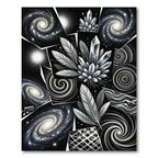 Cosmic Crystal Feather Galaxy Collage Rug