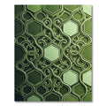 Deep Emerald Hexagon Intertwined Vines Rug