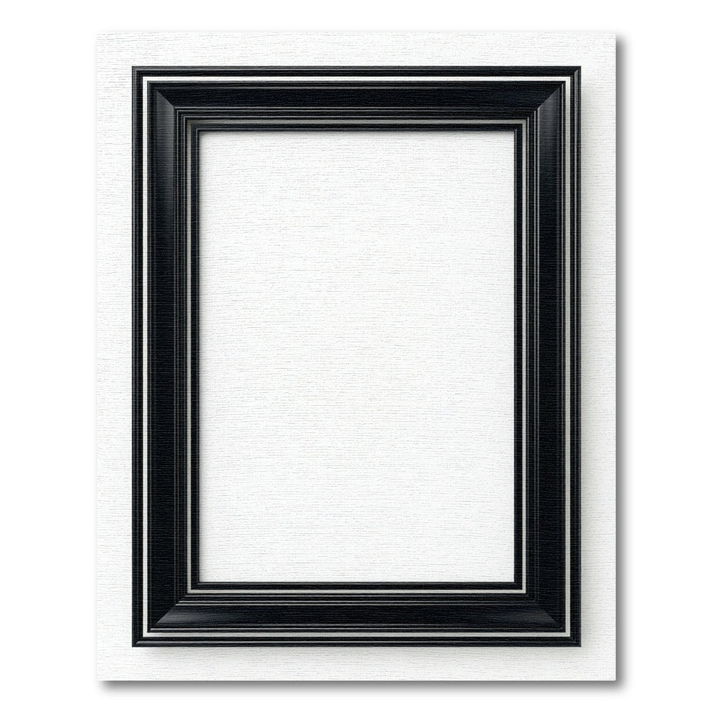 Black Elegant Beveled Edge Frame Rug