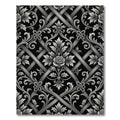 Ornate Gray Floral Lattice Rug