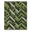 Sage Green Herringbone Woven Texture Rug