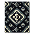 Black Geometric Diamond Native Inspired Rug