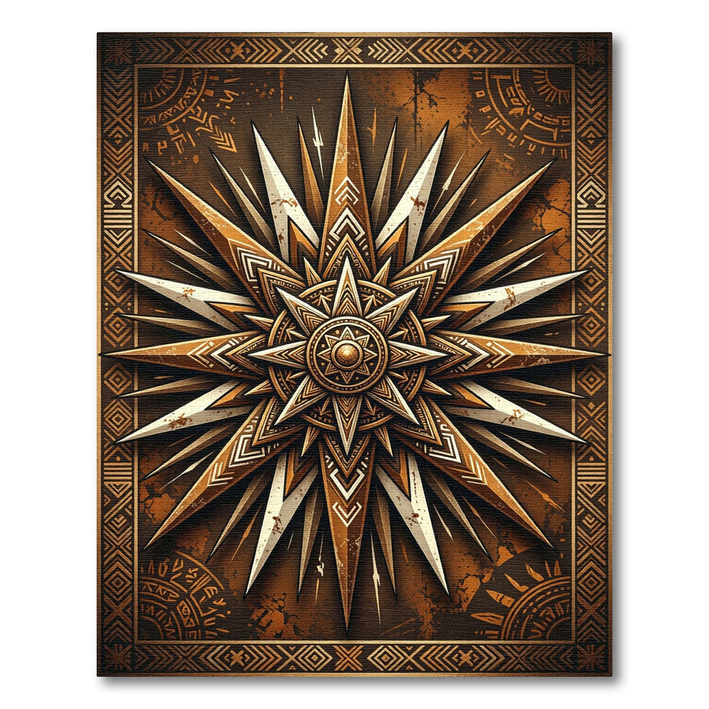 Celestial Gold Sunburst Geometric Area Rug