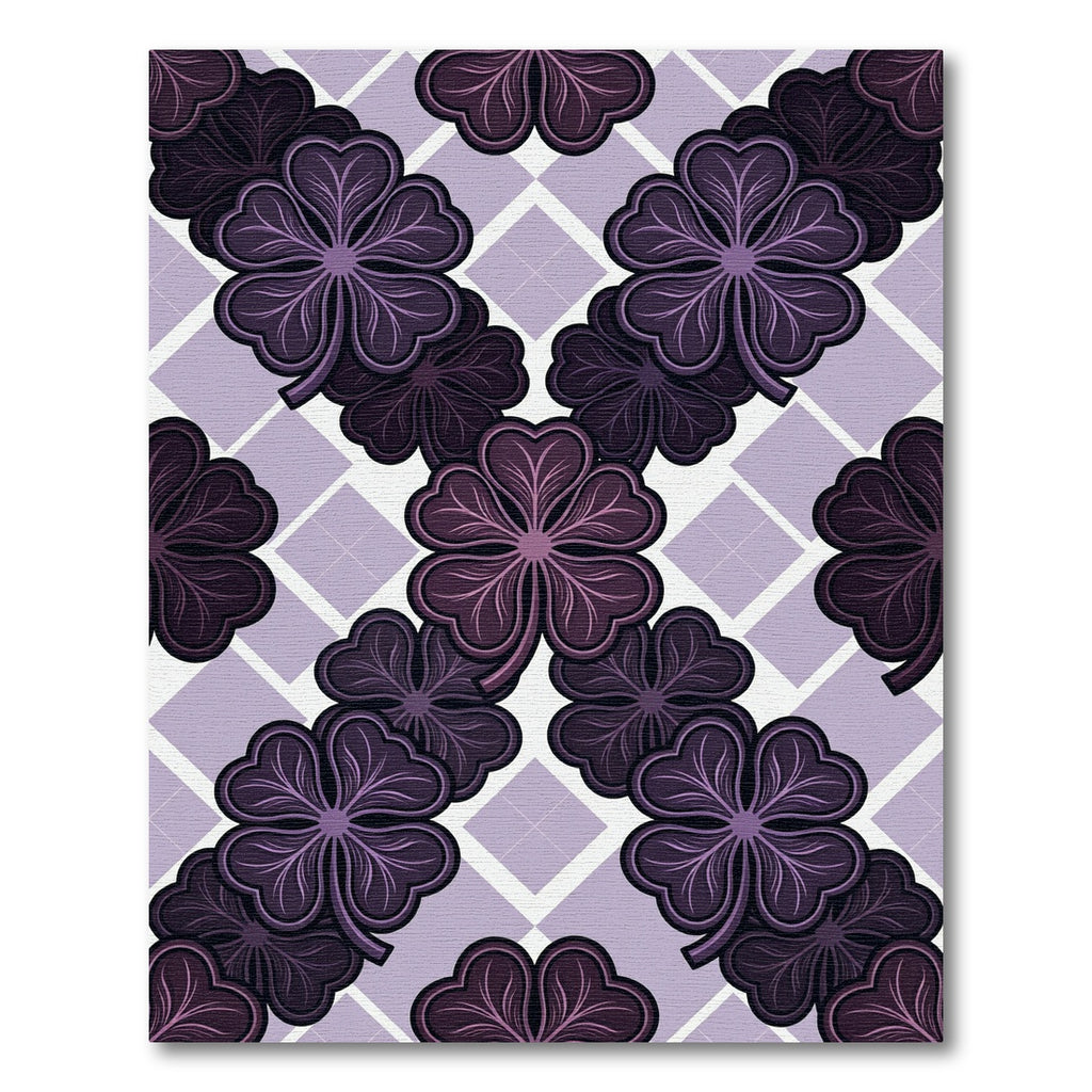 Purple Clover Geometric Plaid Tile Rug